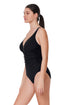Profile by Gottex Tutti Frutti D-Cup V-Neck Gold Beaded One Piece